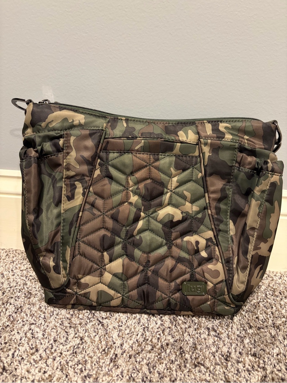 Lug Mini Shuffle- Green Camo Quilted Crossbody Bag - Lug